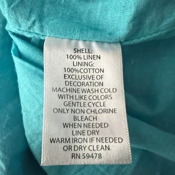 Kenar Linen Blue Sleeveless Dress Size 8 Natural & Breathable - Picture 10 of 12